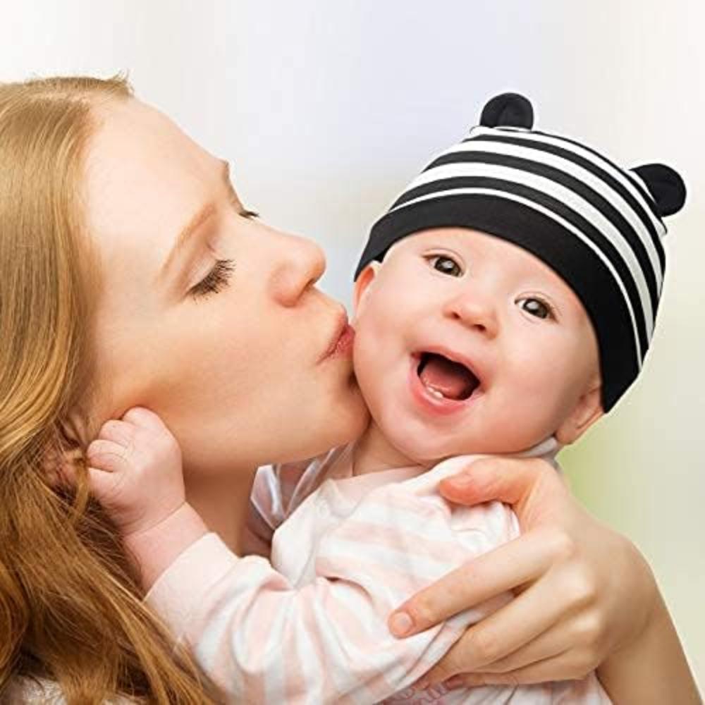 6 Stück/Set Neugeborenen Bärenohren Babymütze, 0-3 Monate Männliches Baby Weibliches Baby Kleinkindmütze, Baby Strickmützen, Geeignet für den täglichen Gebrauch
