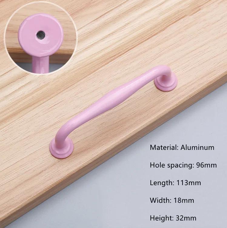 Modern Simple Aluminum Colorful Furniture Handles Children's Room Cabinet Door Handles Drawers Wardrobe Knobs Home Decoration