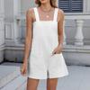 Spring And Summer New Casual Fashion Suspender Shorts Front Pocket Jumpsuit