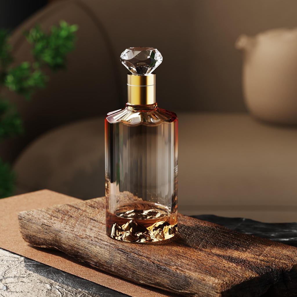 Diamond Transparent Glass Baijiu Bottle Set 500ml - Thickened, Sealed, Empty Wine Bottle