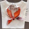 Cute polka dot silk mulberry silk scarf women's versatile small square scarf summer Korean version temperament decorative small scarf headband