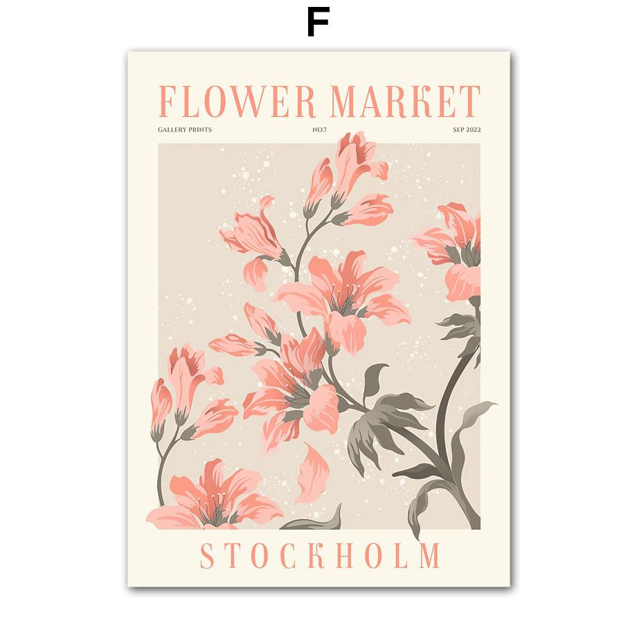 Colourful Flowers Market Daisy Lily Quote Wall Art Posters Prints Nordic Canvas Painting Abstract Pictures For Living Room Decor