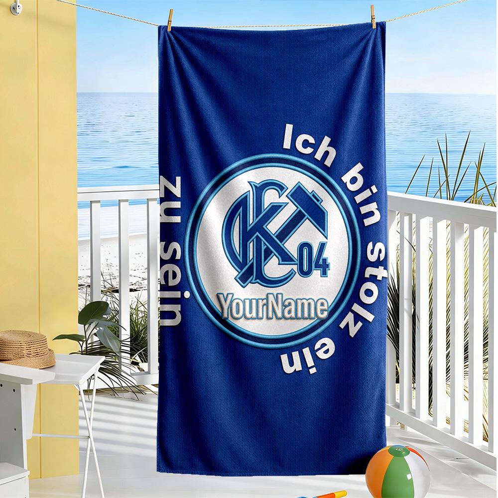 Fc Schalke Customize Your Name Beach Towel Super Soft Microfiber Quickdry Fabric Perfect for Traveling Yoga Camping and Swimming