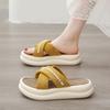 Thick-soled Cross-strapped Cool Slippers for Women's Summer Wear 2025 New French Style with Skirt Seaside Beach One-word Sandals