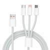 100W 3 In1 Multi Port Charging Cable For iPhone Android Phone Xiaomi Huawei Type C Braided Fast Charger Data Cord Wire Line 1PC