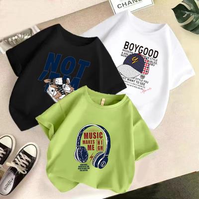 Kinder T-Shirt Mode Bedruckt Kinder T-Shirt Kinder 100% Baumwolle Kleidung T-Shirt Tops Tee Jungen Tee 2-13J