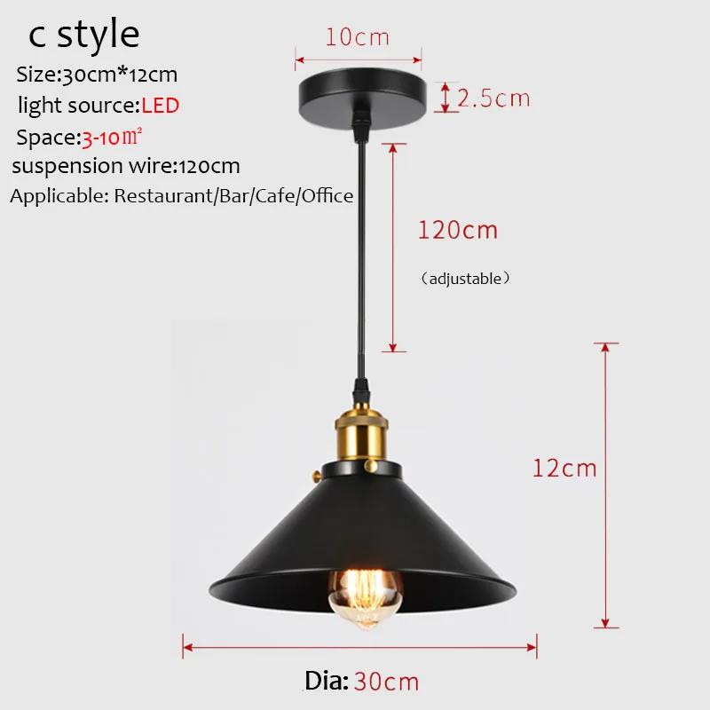 Ancient Industrial Chandeliers Led Iron Pendant Light Single Head Nostalgic Use Restaurants \ Bar Commercial Lighting Fixtures