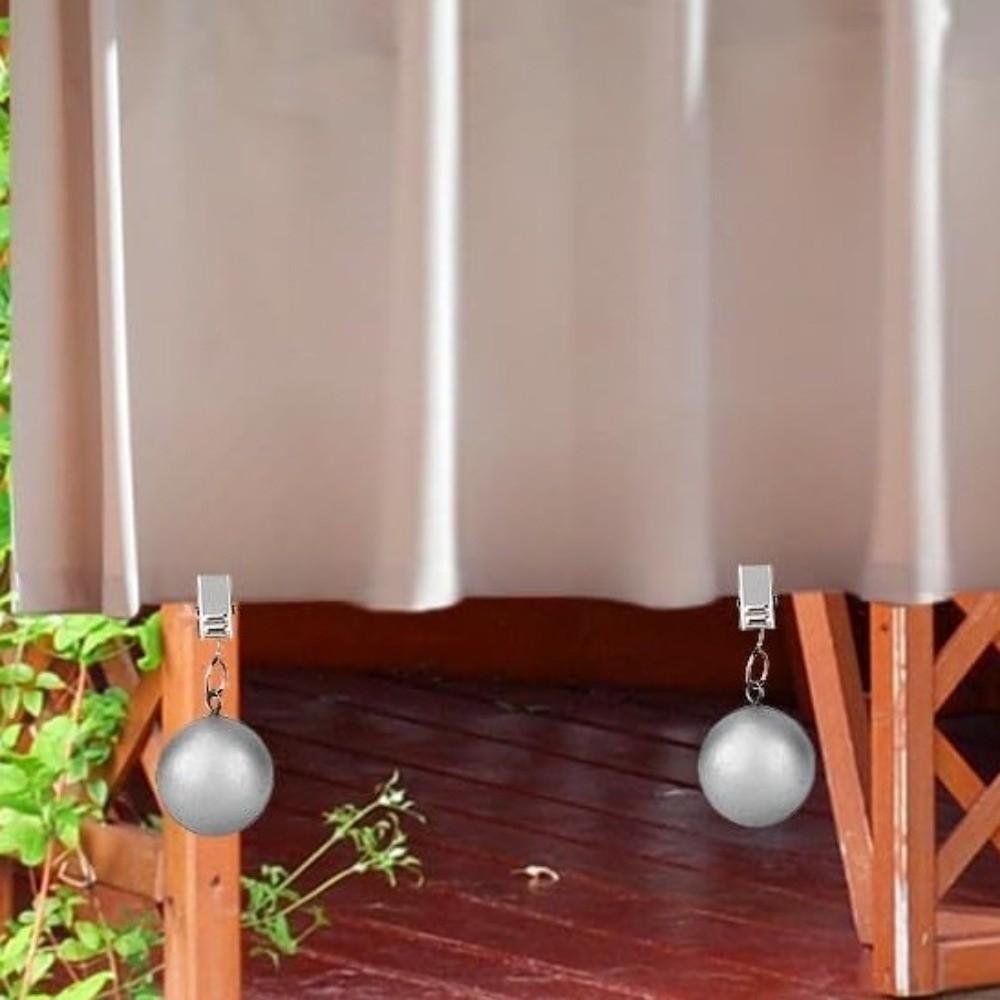 4Pcs Stainless Steel Curtain Weights Clips Heavy Duty Stable Grip Tablecloth Weights Round Ball Rust Proof
