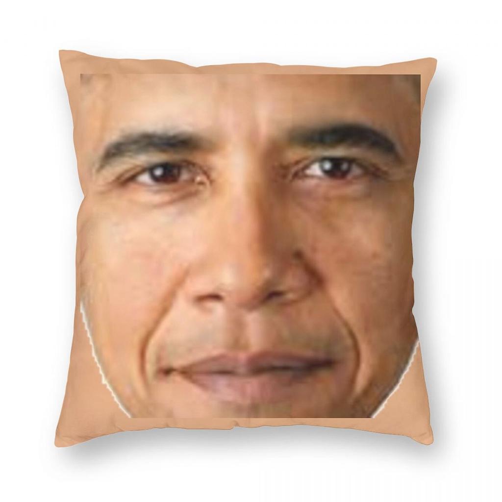Federa Cuscino Quadrata Faccia Obama Poliestere Lino Velluto Fantasia Zip Decorazione Federa Cuscino da Arredo Custodia Cuscino Seduta Divano
