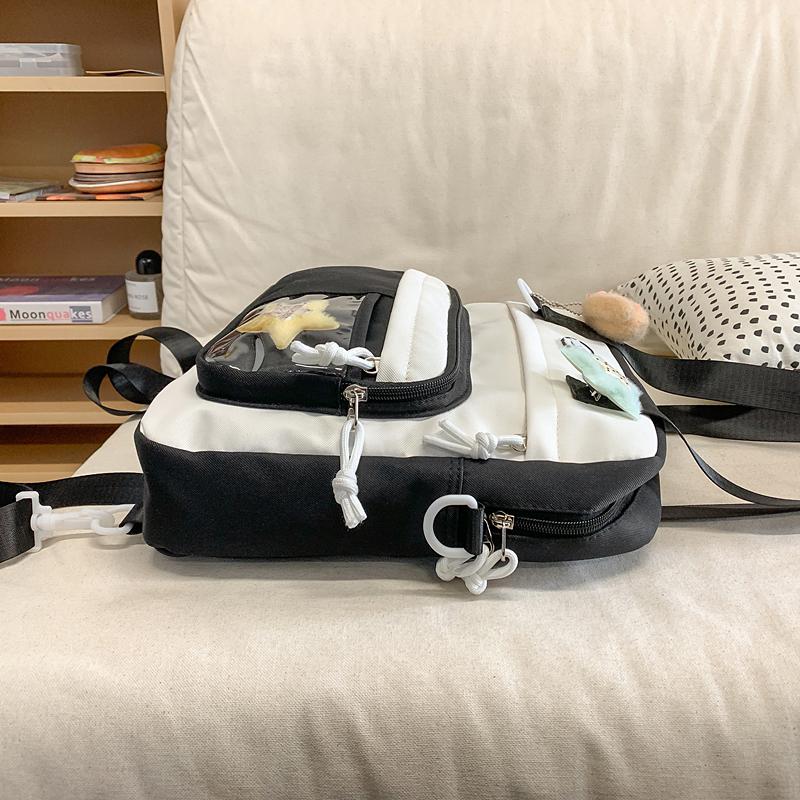 Damska Torba na Ramię Color Block Styl College Studencka Torba Crossbody Torba na Książki do Klasy