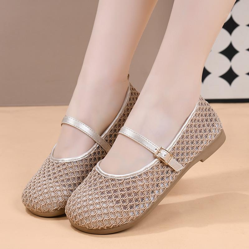 

Woven Mary Jane Ballet Flats for Women Comfortable Dressy Flat Shoes Summer Breathable Walking Shoes Women s Non-Slip Lightweight Mary Jane Shoes 35