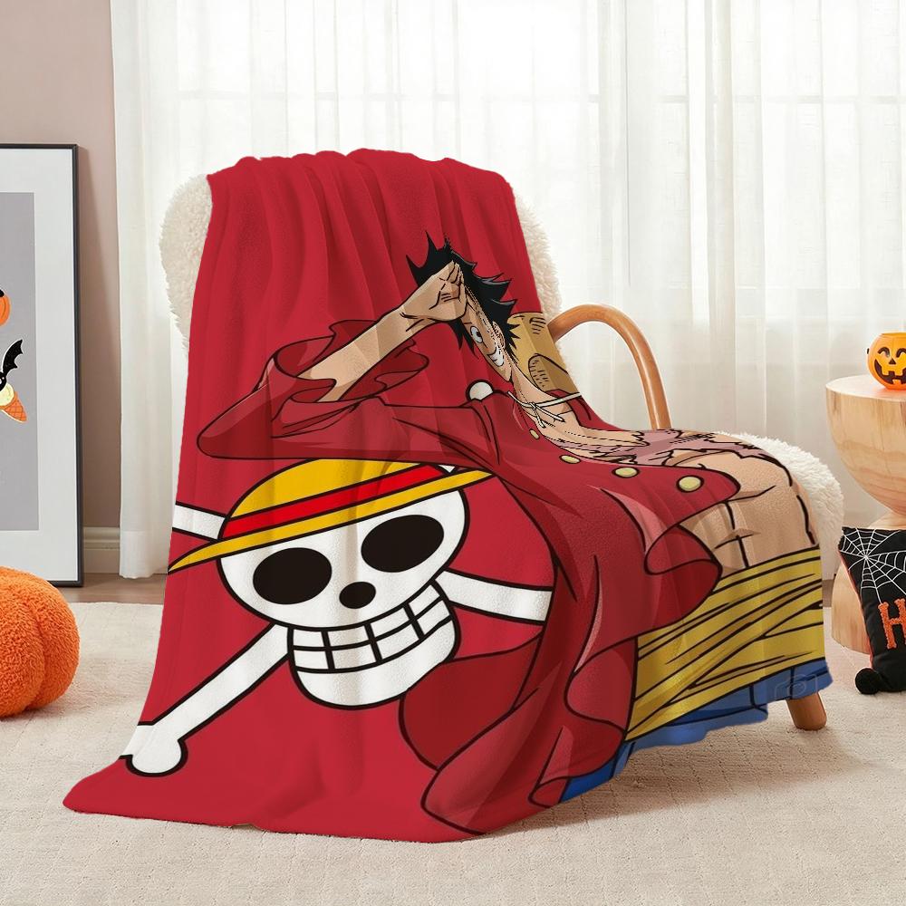 Luffy'S Straw Hat Pirates Pattern Flannel Blanket Soft Comfortable Throw Blanket For Camping Travel Home Decor Christmas Gift