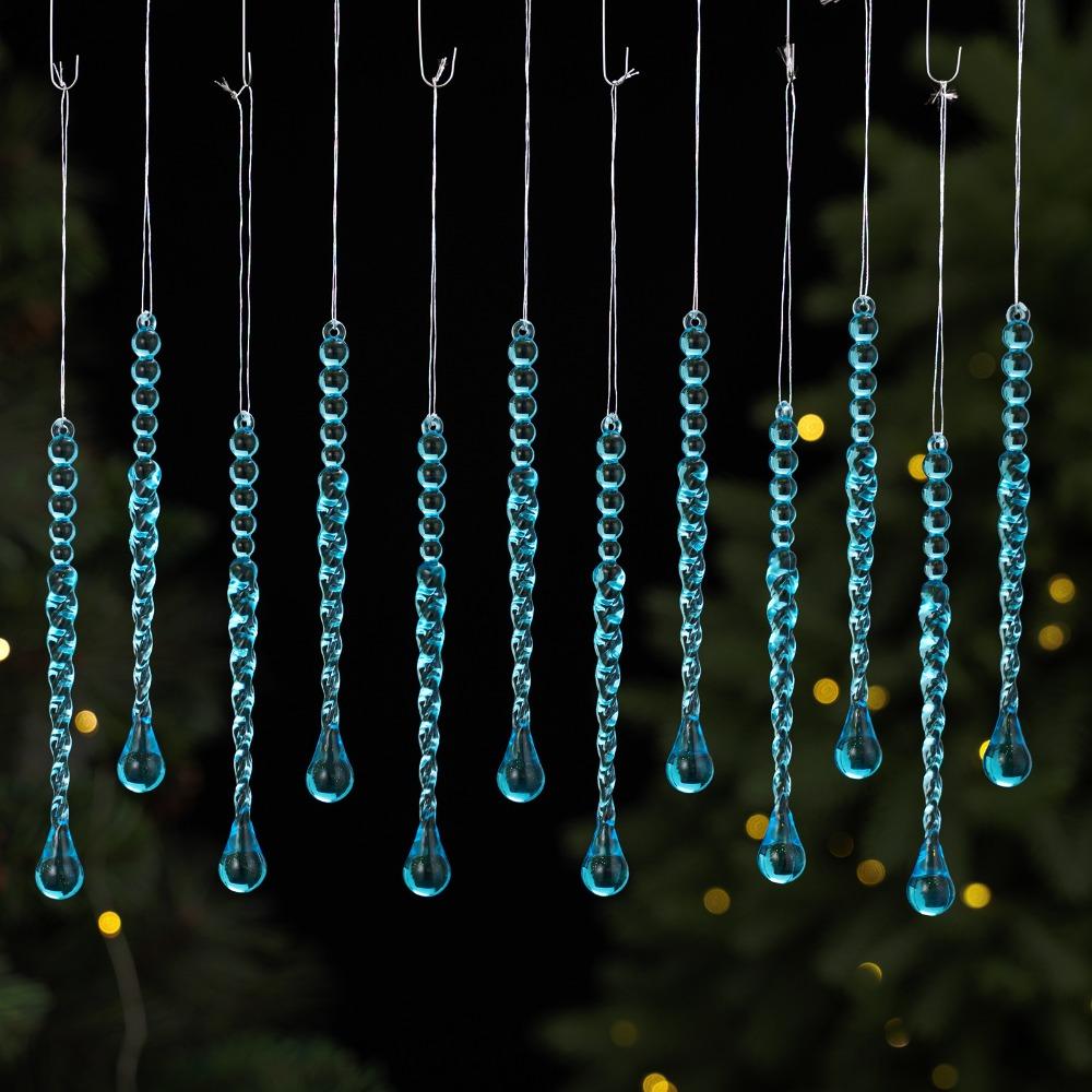 Transparent Christmas Hanging Pendants Twist Bead Drop Ornaments  Holiday Party Decoration