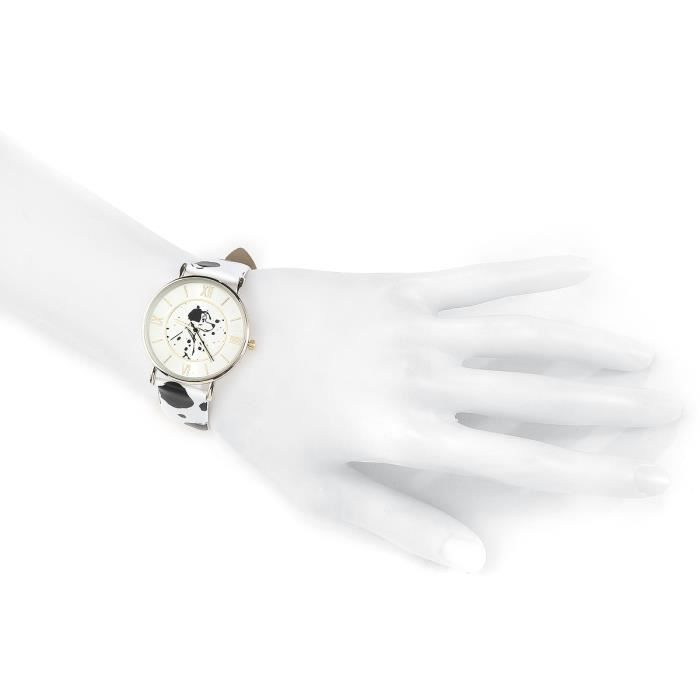 Montre bracelet Les 101 Dalmatiens - Noir/Blanc - Femme - Simili - Les 101 Dalmatiens