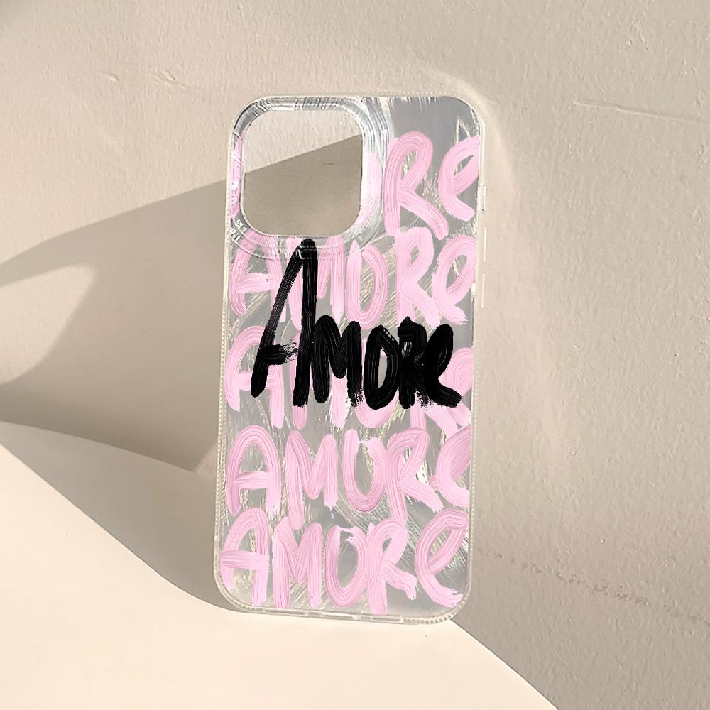 For iPhone 17 15 Pro Max Cases iPhone 11 12 13 ProMax 14 16 Plus 8 XS XR Shockproof Cover Amore Romantic Cowgirl Text Girl Case