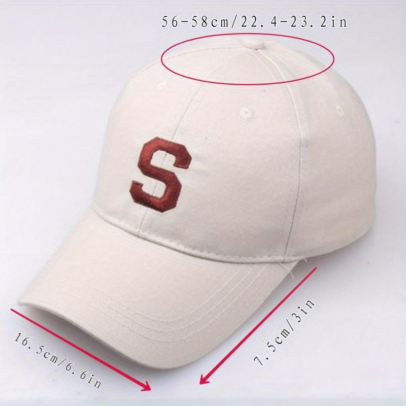 Adjustable Letter S Embroidered Snapback Cap Breathable Sun Protection Baseball Cap For Women Men Sports Hiking Golf Dad Hat