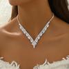 Zircon Water Drop Choker Necklace - Elegant Luxury Jewelry for Autumn & Winter Dresses