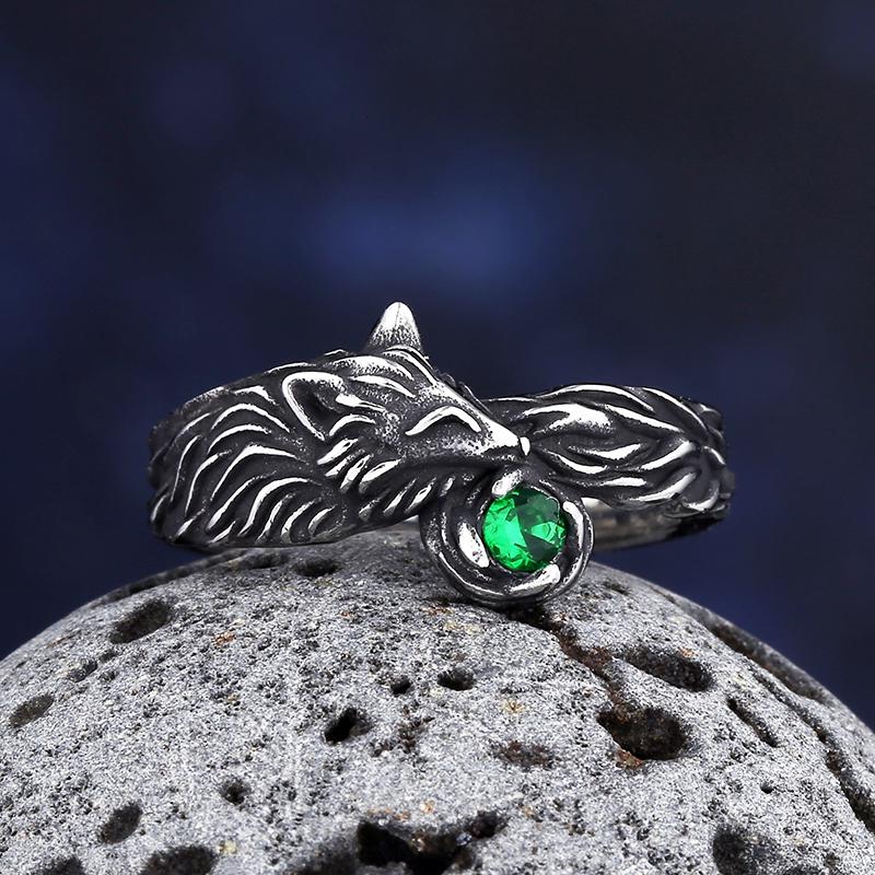Vintage 316L Stainless Steel Viking Ring 3D Wolf Of Thor Norse Animal Jewelry For Men High Quality Durable