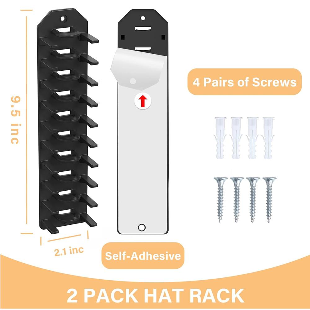 Hat Organizer Hat Rack for Wall Compact Display Holder Cap Hanger Strong Adhesive Wall Driller