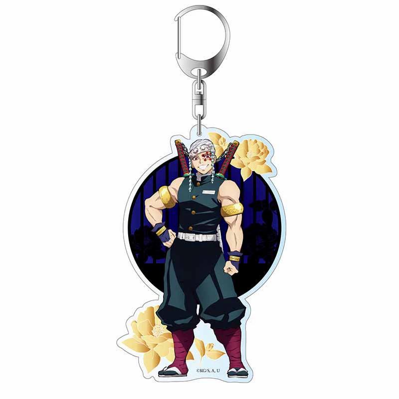 Keychain Pendant Anime Demon Slayer Kimetsu No Yaiba Kamado Tanjirou Double Sided HD Bag Pendant Gift For Fans Cosplay Props Jewelry Gift