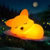 1Pc Fox Night Light, Squishy Silicone Lamp Novelty Gifts, Rechargeable Dimmable Timer Bedside Touch Nightlight for Breastfeeding