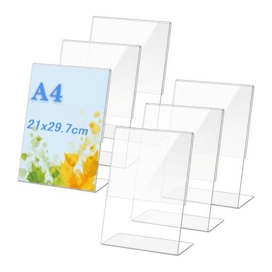 Acrylic Photo Frame A4 (21x29.7cm), Tabletop, Single-Sided Stand, Sign Holder, Menu Card Holder, POP Display, Picture Frame, Clear, Diamond Polished,