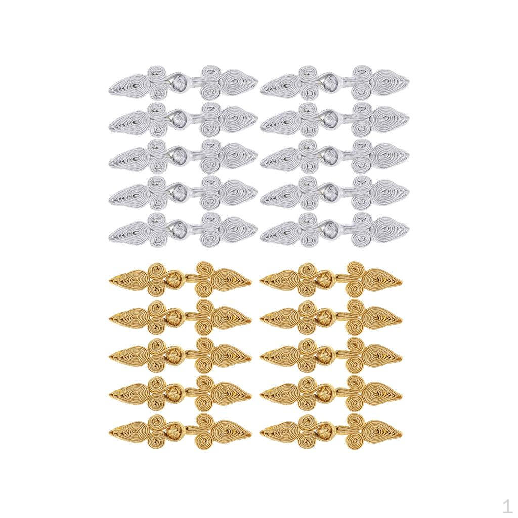 

20 Pairs Chinese Frog Closure Heart Buttons Fasteners Sewing for Cheongsam