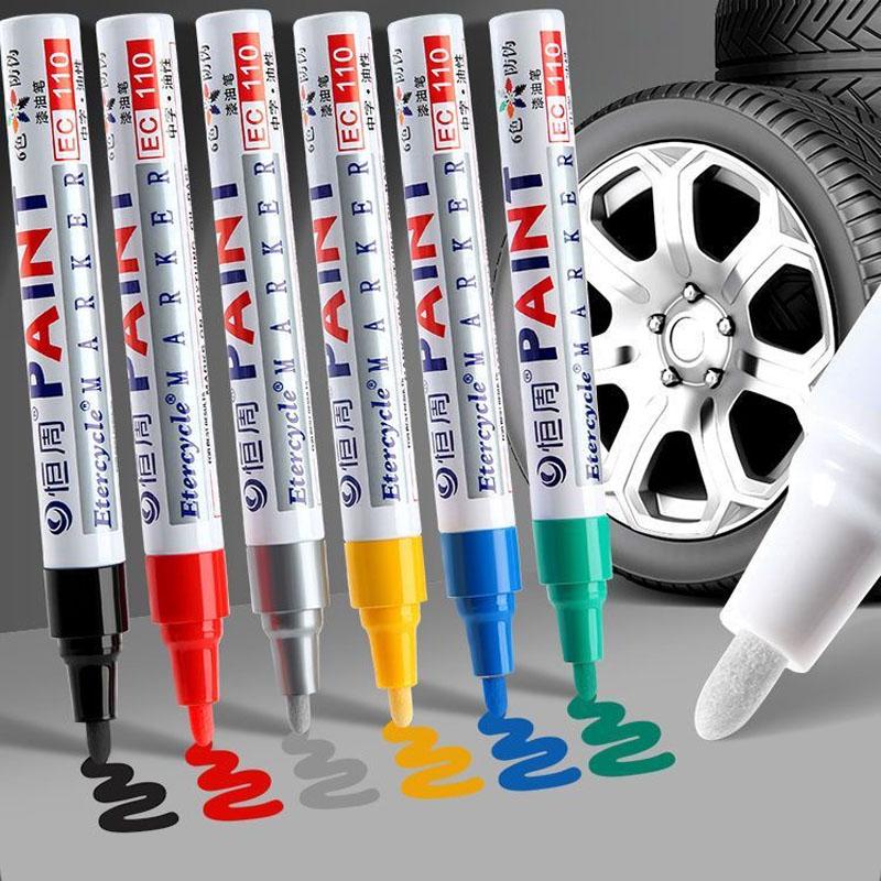 6Pcs Colorful Permanent White Paint Marker Waterproof for Stone Markers Tire Tread Rubber Fabric Metal 12 Colors Pens