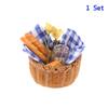 1Set 1:12 Dollhouse Miniature Honey Bread Basket Fabric Picnic Basket Kitchen Model Decor Toy Doll House Accessories