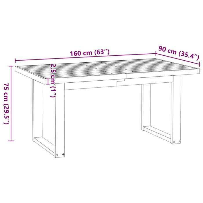 VidaXL Table à manger NOAIN pieds en forme de U 160x90x75cm massif pin, table de salle à manger, table de dîner, table de 4100044