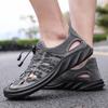 Leather sandals men's summer soft bottom with holes mesh bag head beach sports casual shoes large size breathable hole shoes tide