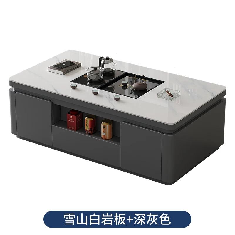 MJY intelligent lift coffee table living room automatic tea table rock slab kung fu tea integrated table