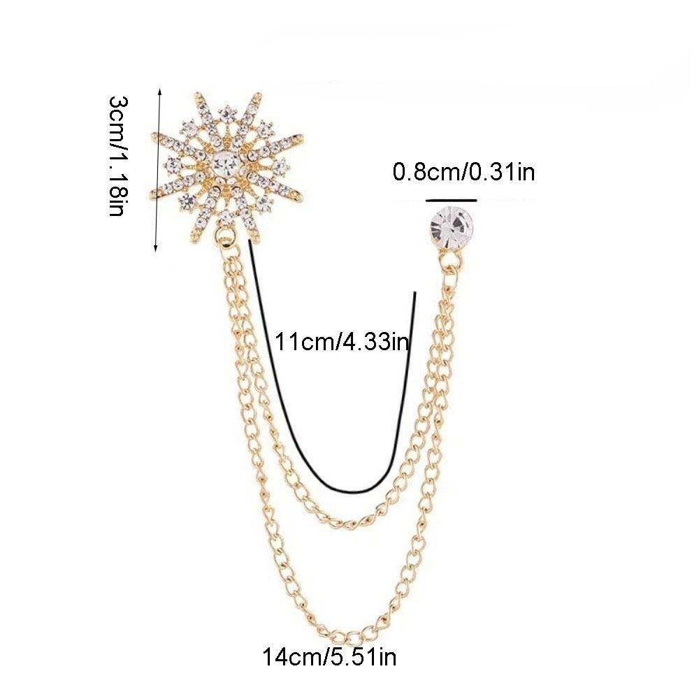 Zinc Zinc Alloy Men Brooch Tassel Chain Suit Lapel Pin Personality Star Tassel Brooch  Collar Decoration
