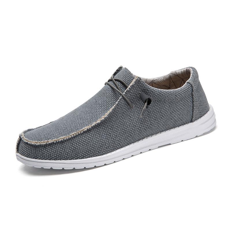 Men’s Plus-Size Canvas Casual Loafers - European Style Driving Shoes