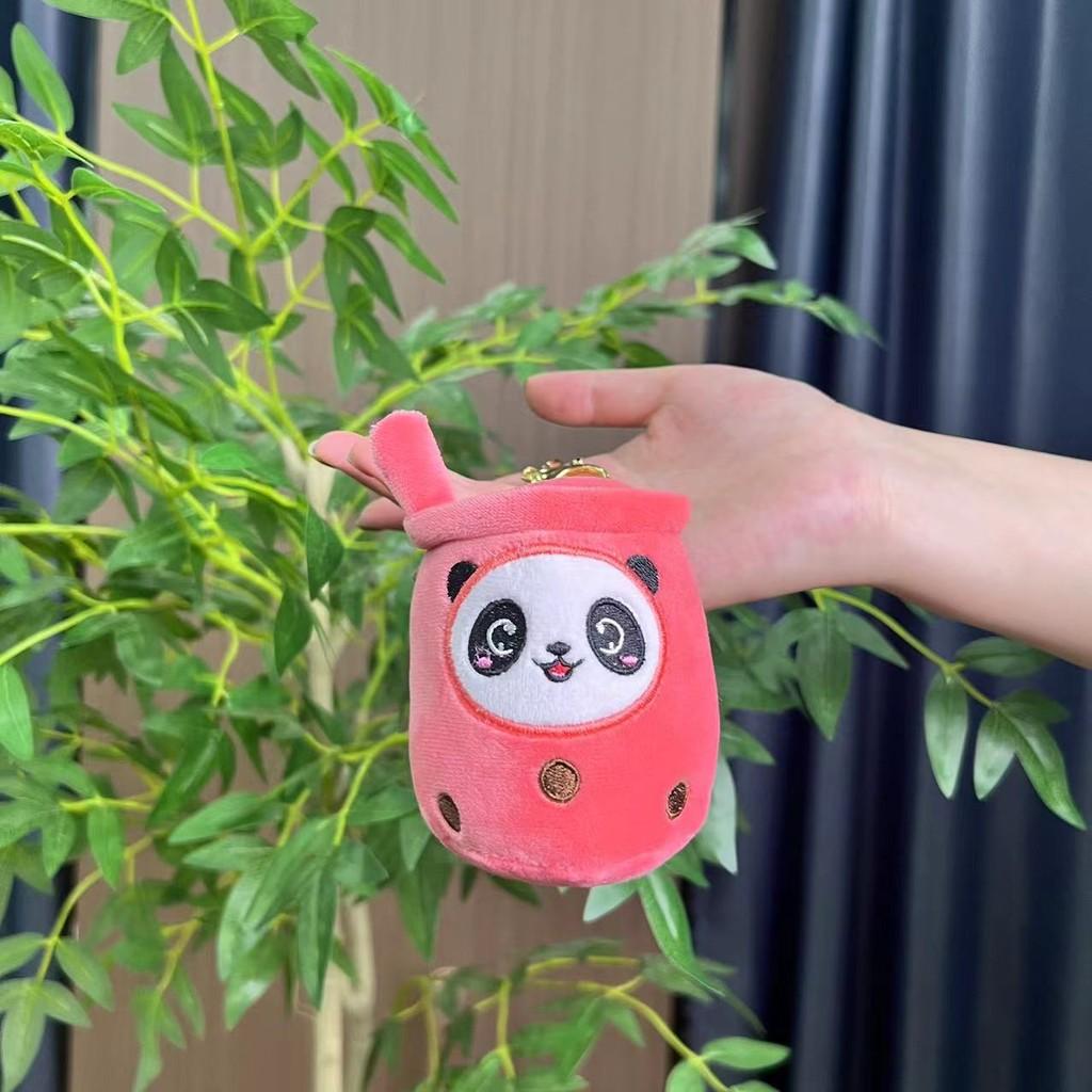 Adorable Panda Plush Cup Keychain Doll Soft Toy For Girls Birthday Gift Cute Accessory