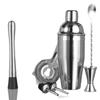 3/8 Pezzi Shaker Professionale Acciaio Inossidabile Bartender Bicchiere da Vino Miscelatore per Cocktail Shaker per Cocktail Set da Bar