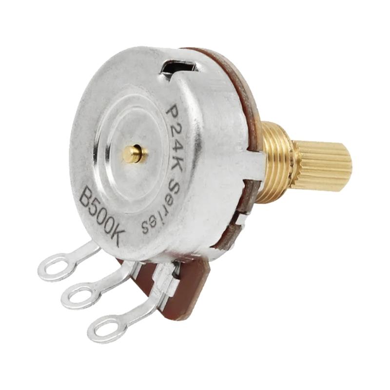 500K Гитарный Потенциометр с Длинной Осью и Ручкой для Точной Регулировки Громкости и Тона на Электрогитаре Бас Металлическая Конструкция