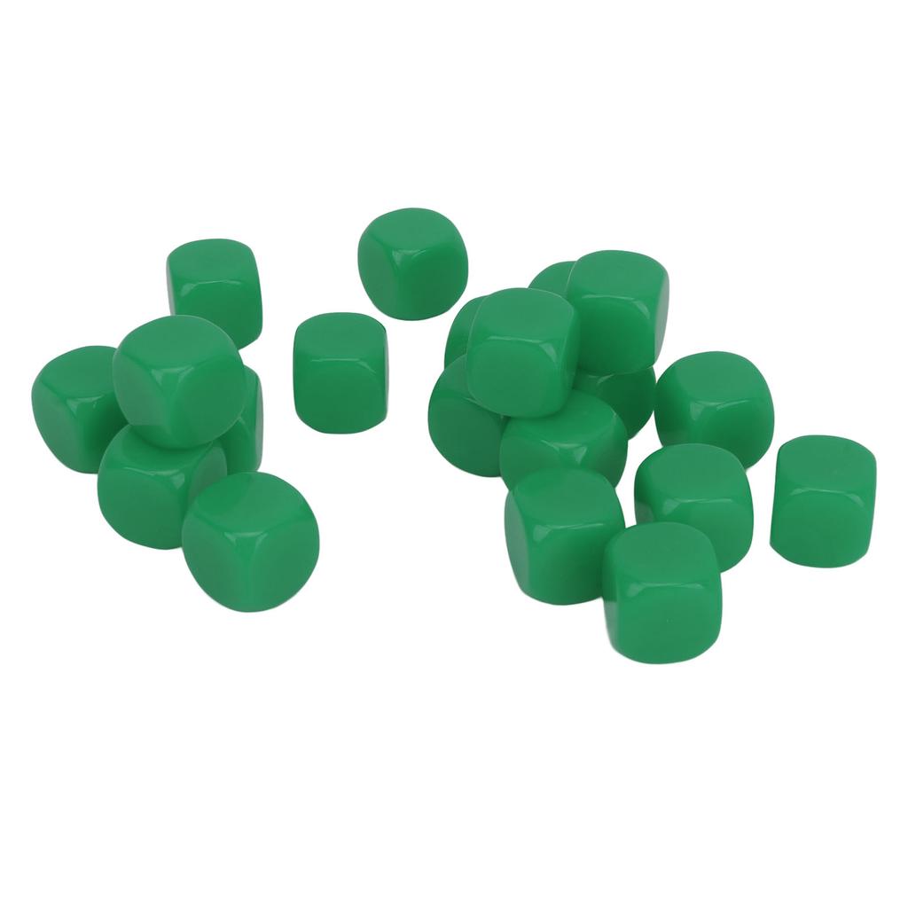 20 Stück Würfel Runde Ecke Blanko Kunststoff 16mm Lehrspielzeug Würfel für Brettspiele Party Grün