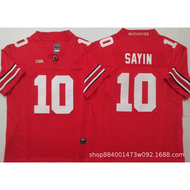 Mens Ohio State Buckeyes Rugby Jersey Training Shirt Cotton Blend Embroidered Football Uniform College Team Practice