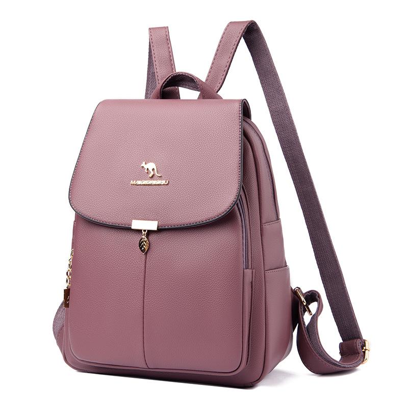 Modny plecak damski z miękkiej skóry Nowy styl Modny plecak dla matki w średnim wieku Torba podróżna Miękka skóra Duża pojemność