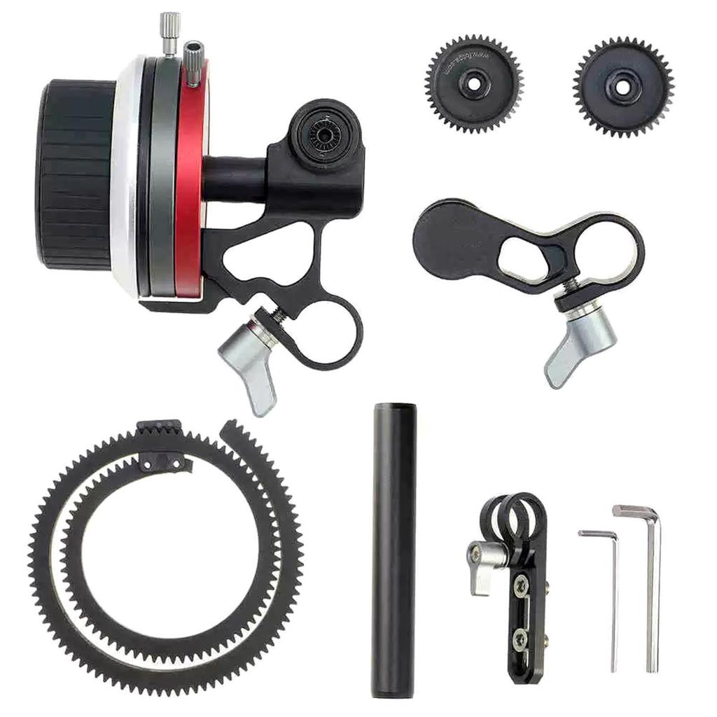 Wireless Follow Focus with A B Stops 15mm Rod Clamp for DSLR Mirrorless Cameras Fits Up To 114mm Diameter Lenses