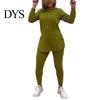 Autumn Casual Clothes 2 Pcs/Set Women Top Pants Set Hooded Long Sleeves Solid Color Slit Daily Sport Outfit Hem Sweatshirt Elastic Waist Slim