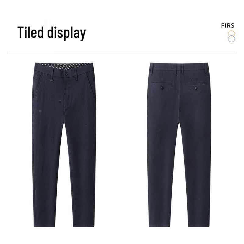 Shanshan Men's Winter Wool Blend Straight Business Casual Pants
