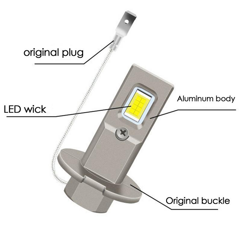 2 stücke Auto Nebelscheinwerfer Birnen 6000K Kaltweiß H3 LED Nebelscheinwerfer Birne Leistungsstarke Helligkeit H3 LED Birne Licht Autozubehör