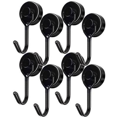 Magnetic Hooks Heavy Duty 30lb Magnets Hook Strong Neodymium Magnet With Swivel Hooks For Home Kitchen Refrigerator Wreath Keys