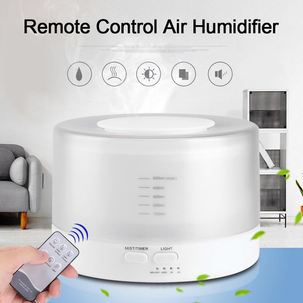Fernbedienung 500ML Ultraschall Luftbefeuchter 7 Farben LED-Lichter Aroma Diffusor