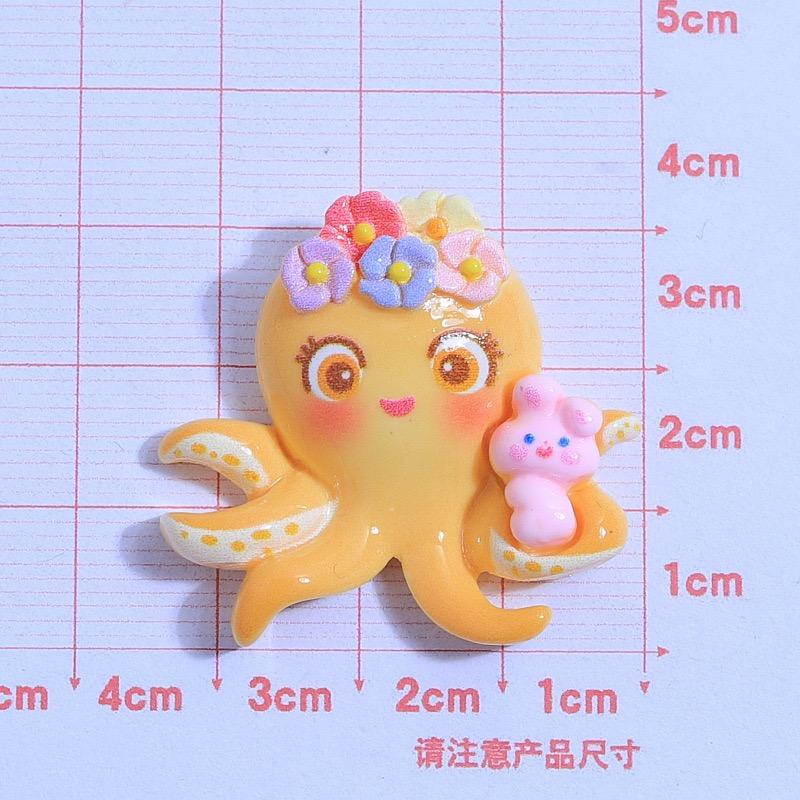 10Pcs New Mini Cute Cartoon Shell, Turtle, Octopus, Seahorse, Whale Flat Back Resin Cabochons DIY Jewelry Craft Decoration