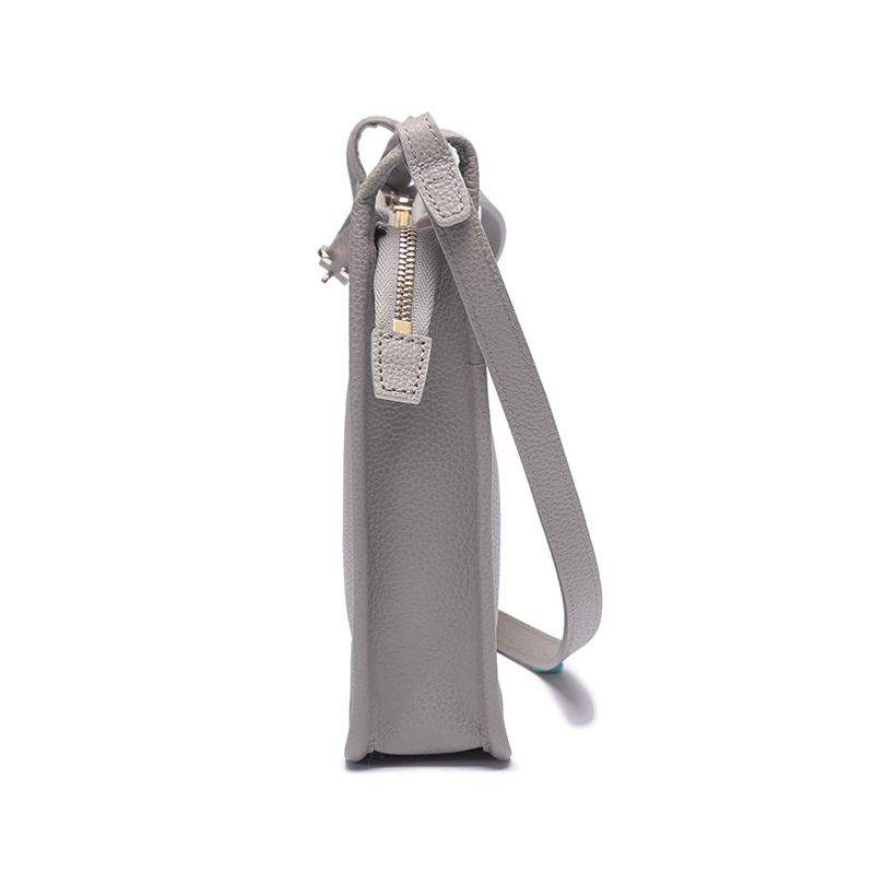 Longchamp Le Foulonné 20 Leather Zipper Shoulder Crossbody Bag Small Women Bags Dove-Gray 10138021P55
