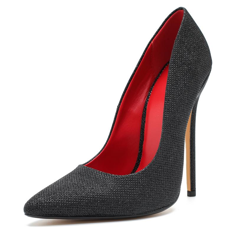 Fashion High Heels Sexy Shoes Women Pumps Large Size 43 44 45 White Stiletto Heel Patent Leather Office Wedding Shoes Hey Si Mey