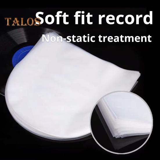 50Pcs Vinyl Record Inner Sleeves Dustproof Scratch-Resistant Anti-Static Plastic Round Bottom EP Protective Sleeves